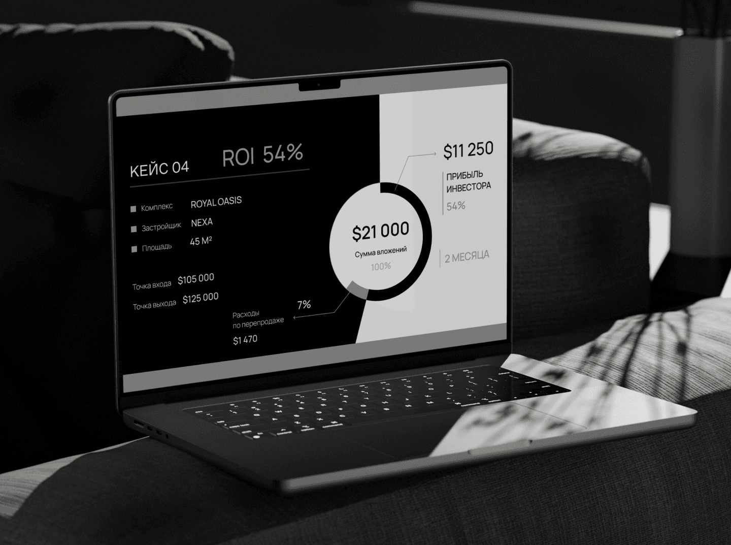 ROI slide on laptop