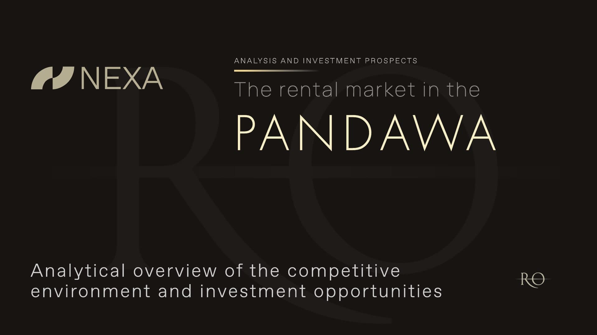 Pandawa rental market research presentation in a dark premium visual system