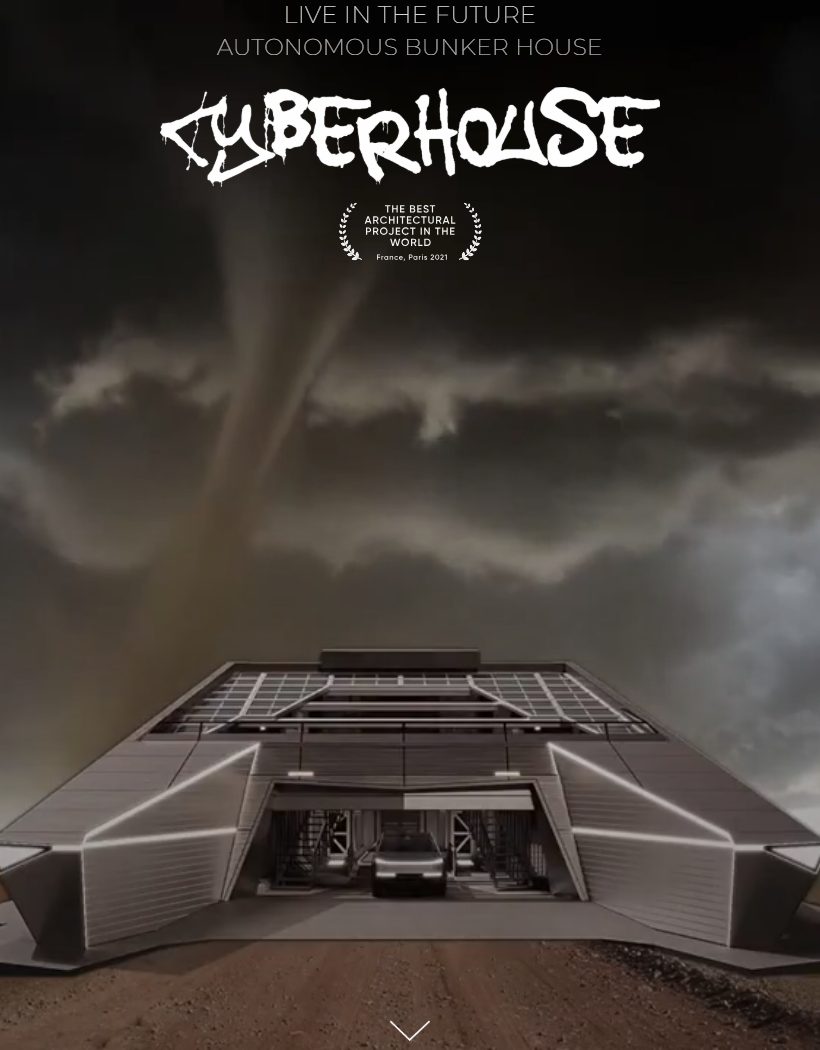 CyberHouse Bunker live website at tablet width