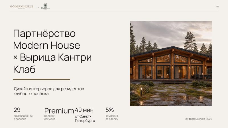 Modern House presentation system across partnership and commercial offers
